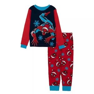Marvel Spider-Man 2-Piece Christmas Spider-Man Pajama Set Size 8 NWT